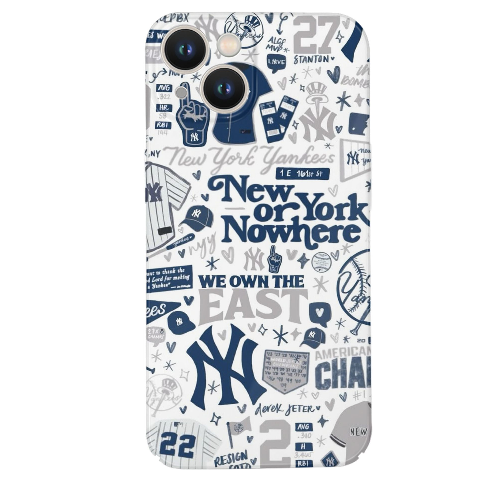 New York Yankees 113 IPhone 14 Series Full-Cover Hard Case – Shockproof With Raised Camera Protection – Precise Cutouts, Wireless Charging Compatible – Durable, Anti-Yellowing, Easy To Clean
